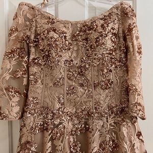 Jovani Three Quarter Bateau A-Line Dress Size 10